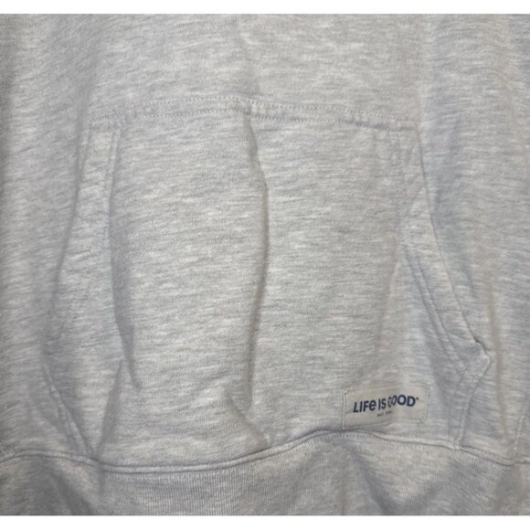 LIFE IS GOOD Women’s Gray Spread Good Vibes Hooded Sweatshirt Sz L Hoodie - Picture 3 of 9